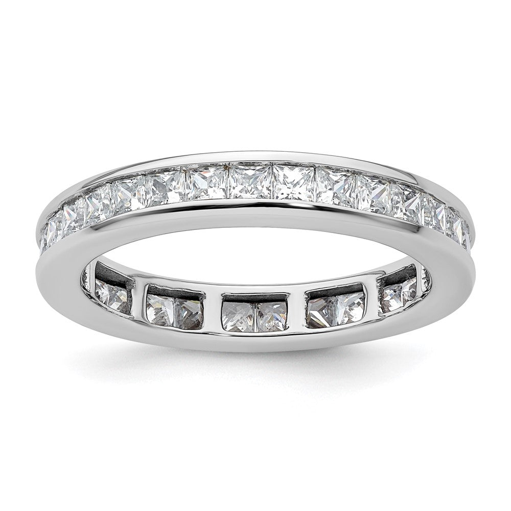 14k White Gold 2ct Lab Grown Diamond VS+ F+ Princess Comp Eternity Band