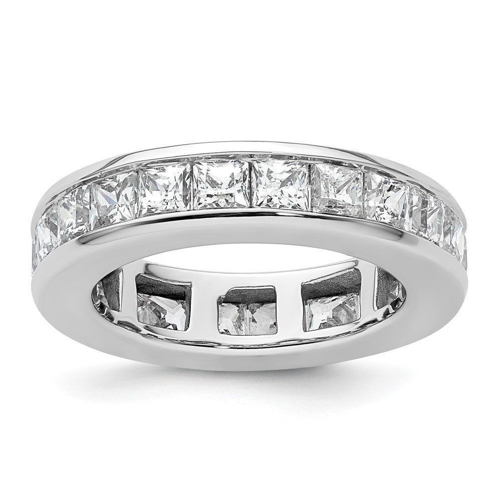 14k White Gold 3ct Lab Grown Diamond VS+ F+ Princess Comp Eternity Band