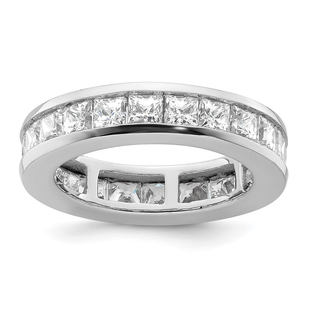 14k White Gold 3ct Lab Grown Diamond VS+ F+ Princess Comp Eternity Band
