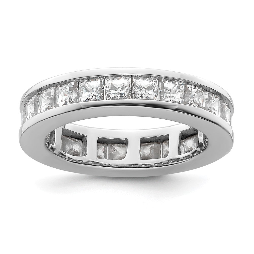 14k White Gold 3ct Lab Grown Diamond VS+ F+ Princess Comp Eternity Band