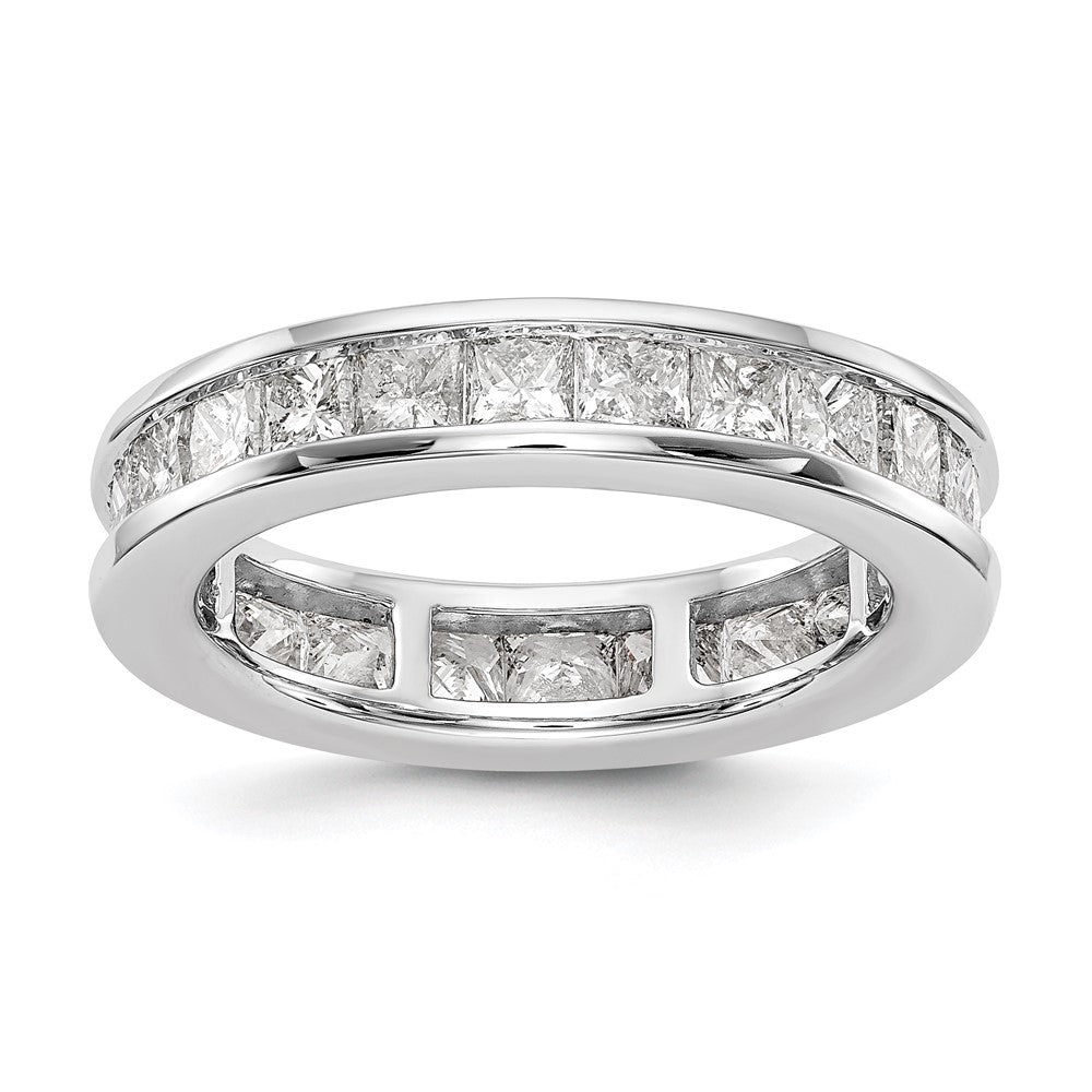 14k White Gold 3ct Lab Grown Diamond VS+ F+ Princess Comp Eternity Band