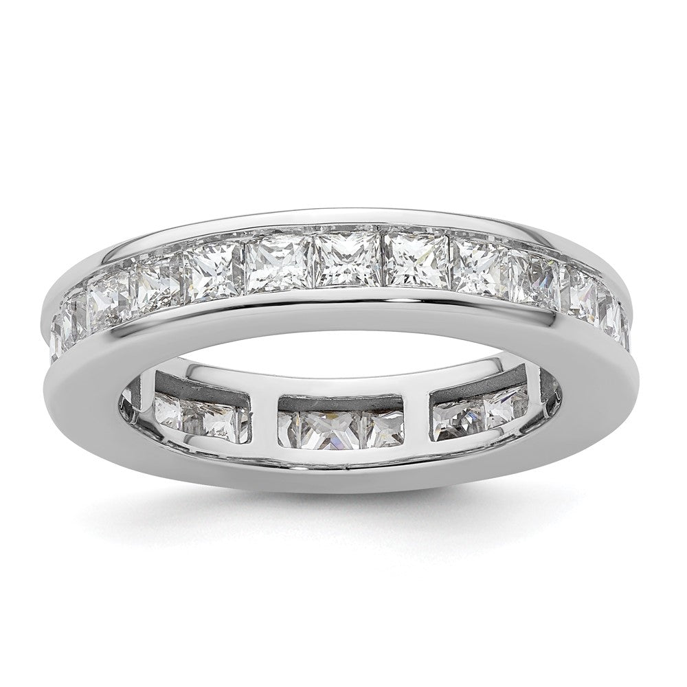 14k White Gold 3ct Lab Grown Diamond VS+ F+ Princess Comp Eternity Band