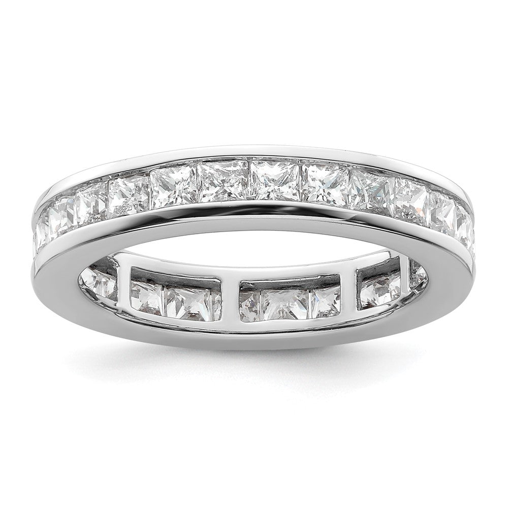 14k White Gold 3ct Lab Grown Diamond VS+ F+ Princess Comp Eternity Band