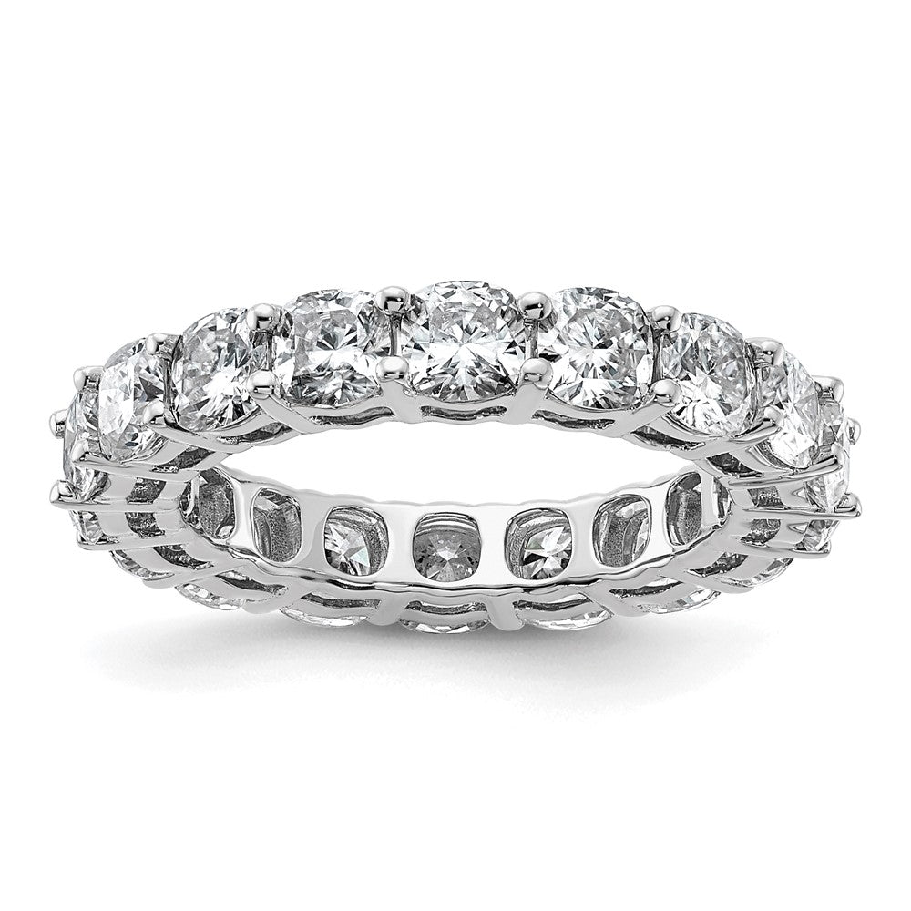 14k White Gold 3 5/8ct Lab Grown Dia VS/SI+ G+ Cushion Comp Eternity Band