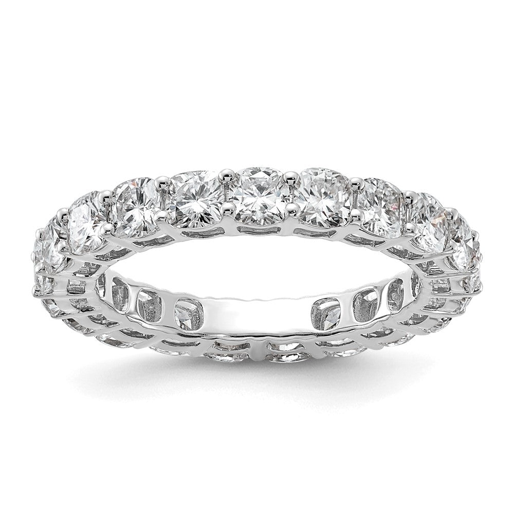 14k White Gold 3 5/8ct Lab Grown Dia VS/SI+ G+ Cushion Comp Eternity Band