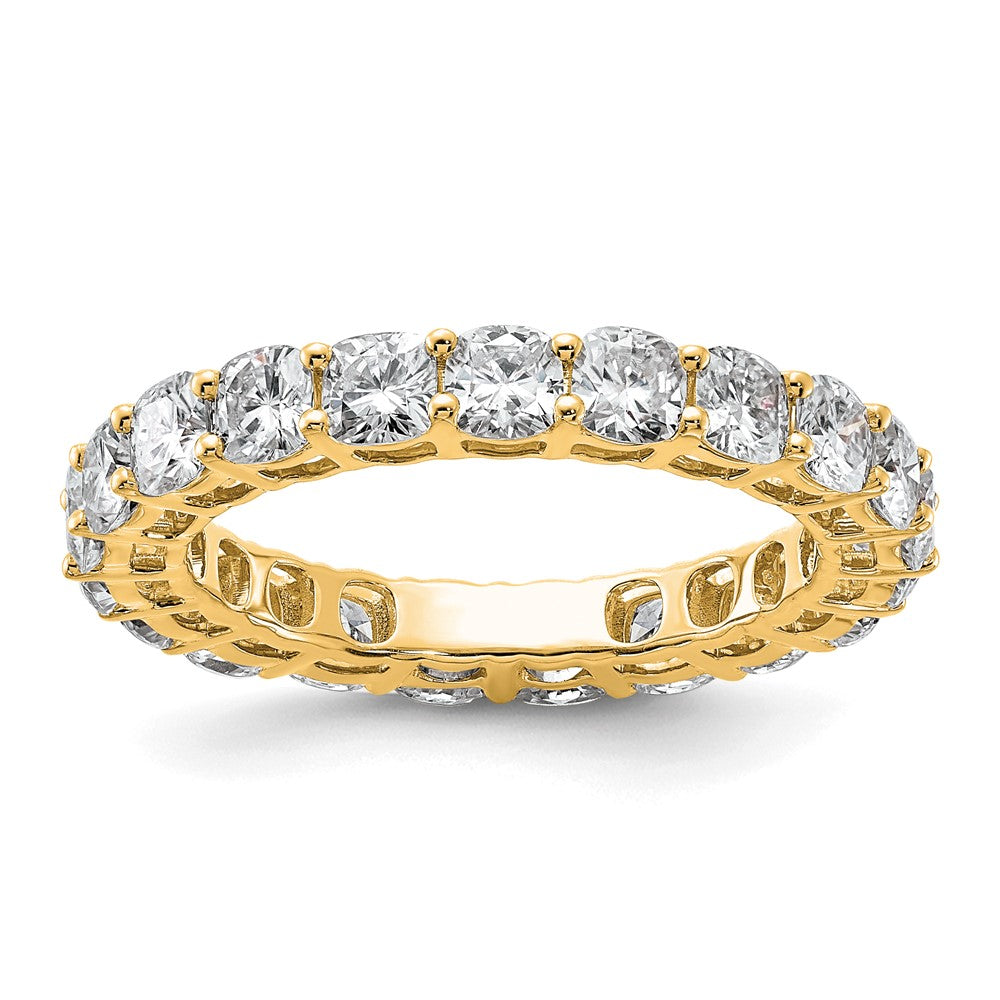 14k 3 5/8ct Lab Grown Dia VS+ F+ Cushion Comp Eternity Band