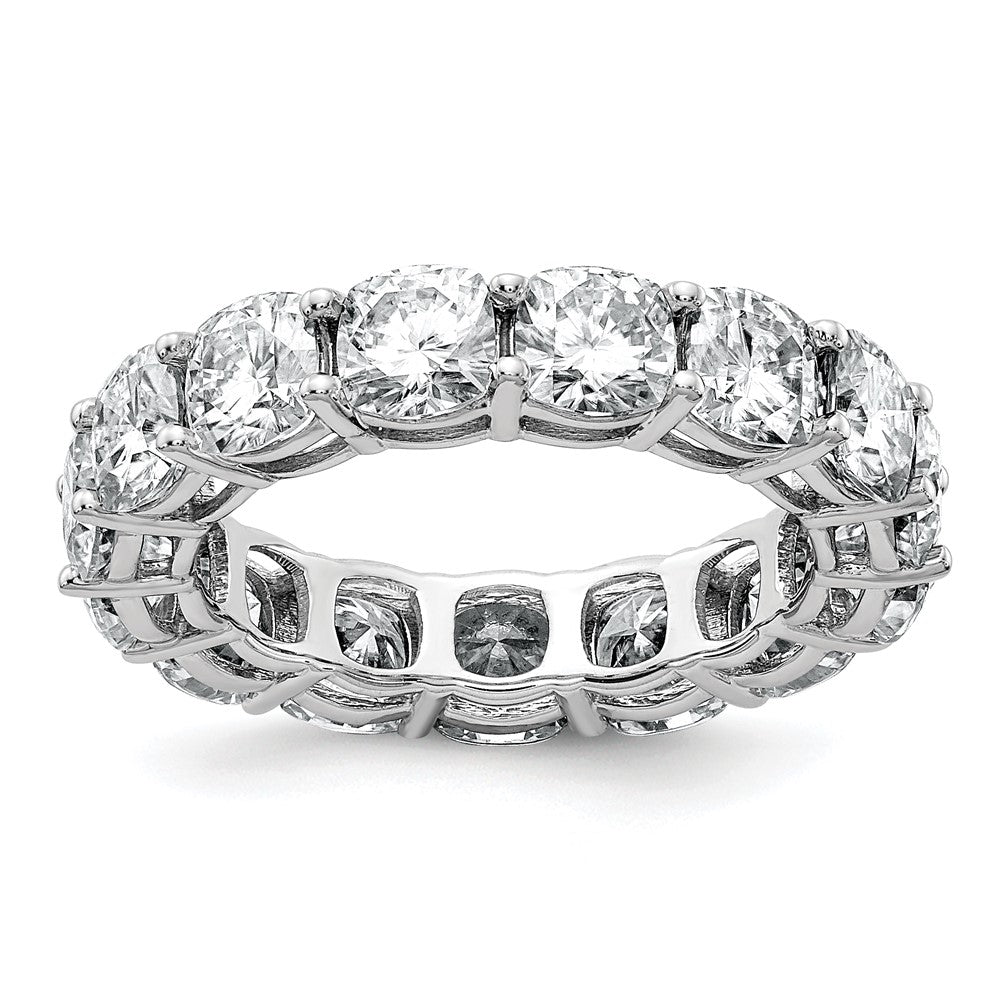 14k White Gold 6 3/4ct Lab Grown Dia VS/SI+ G+ Cushion Comp Eternity Band