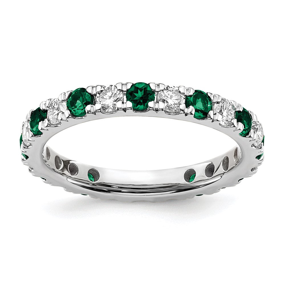 14kw 3/4ct Lab Grown Diamond VS/SI+ G+ & Cr Emerald Size 6 Eternity Band