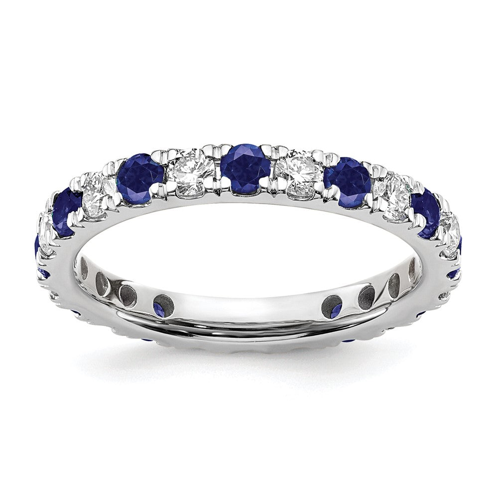 14kw 3/8ct Lab Grown Diamond VS/SI+ G+ & Cr Sapphire Size 5 Eternity Band