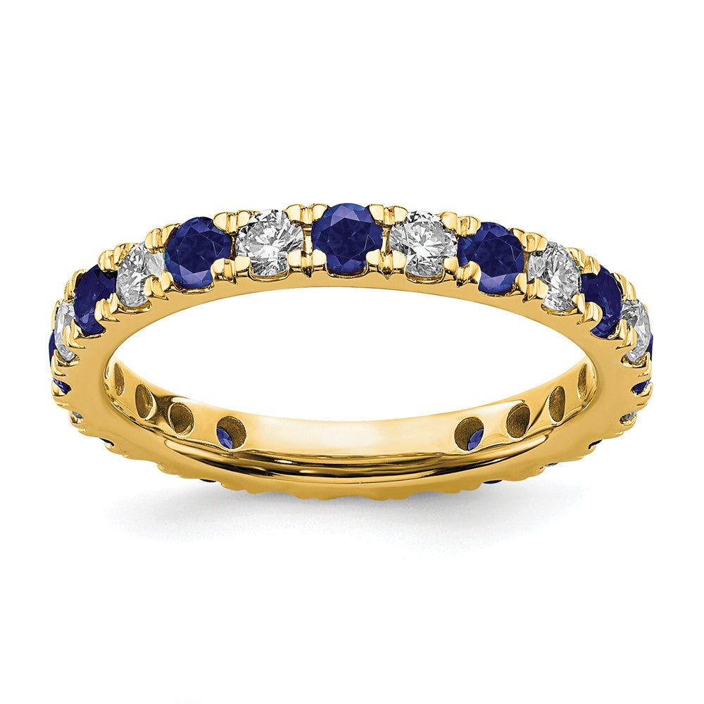 14k 3/4ct Lab Grown Diamond VS/SI+ G+ & Cr Sapphire Size 4.5 Eternity Band