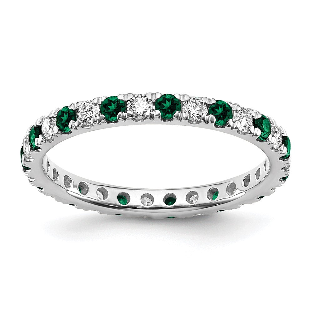 14kw 1/2ct Lab Grown Diamond VS/SI+ G+ & Cr Emerald Size 5.5 Eternity Band