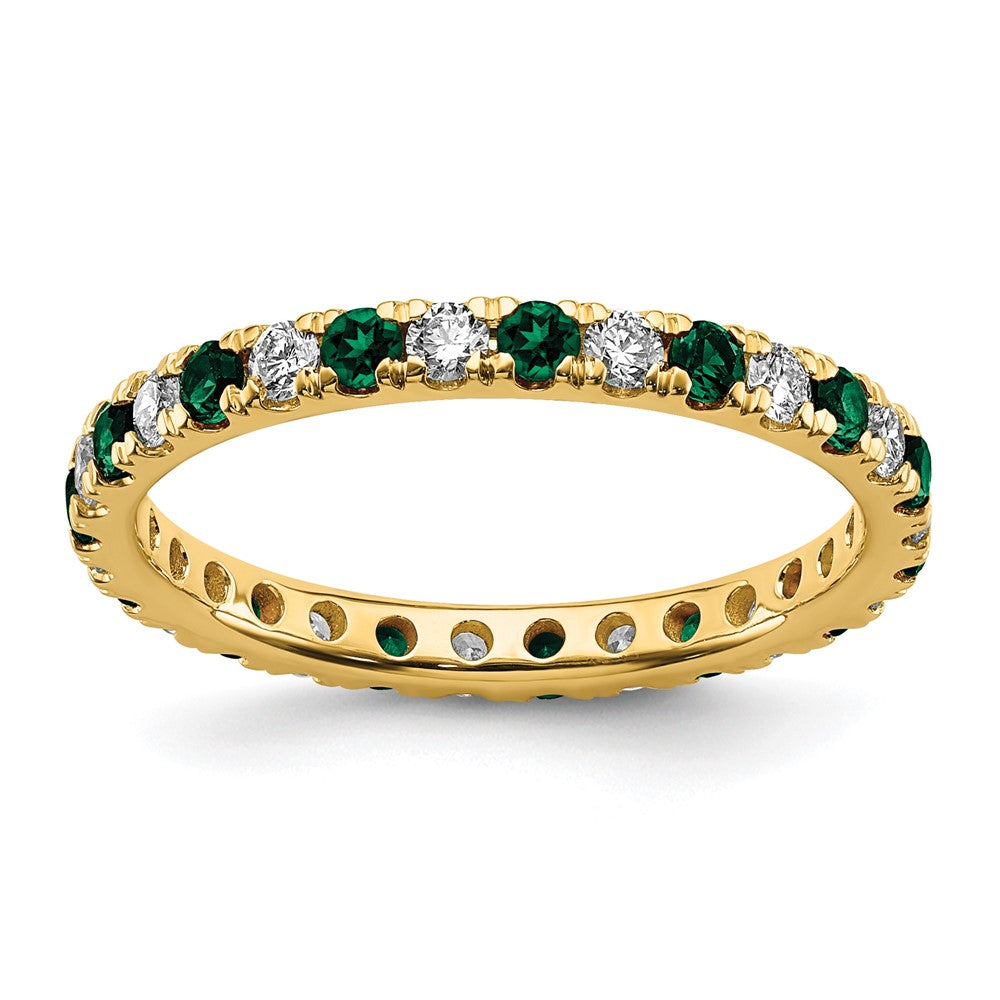 14k 3/8ct Lab Grown Diamond VS/SI+ G+ & Cr Emerald Size 4 Eternity Band