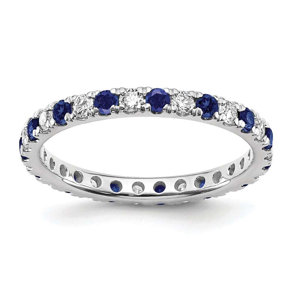 14kw 3/8ct Lab Grown Diamond VS/SI+ G+ & Cr Sapphire Size 5 Eternity Band