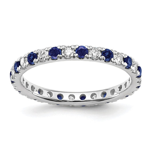 14kw 1/2ct Lab Grown Diamond VS/SI+ G+ & Cr Sapphire Size 5.5 Eternity Band