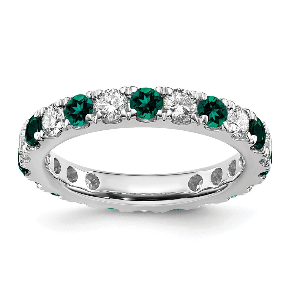 14kw 1ct Lab Grown Dia VS/SI+ G+ & Cr Alexandrite Size 5.5 Eternity Band