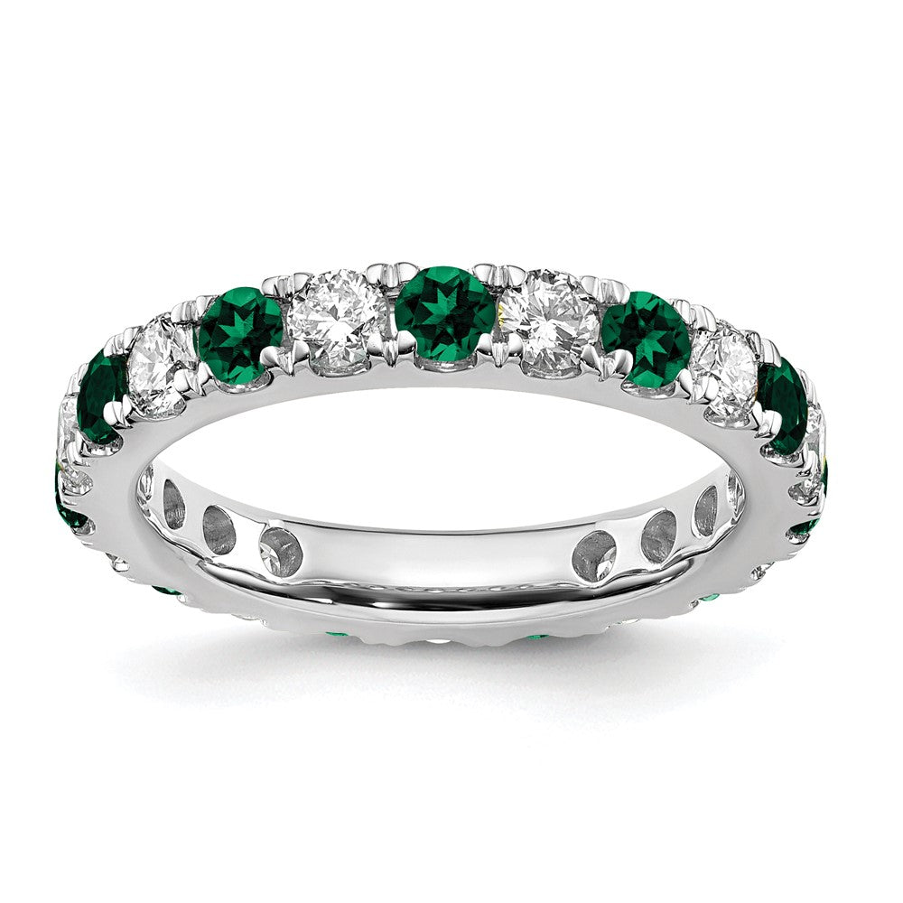 14kw 1ct Lab Grown Diamond VS/SI+ G+ & Cr Emerald Size 4 Eternity Band
