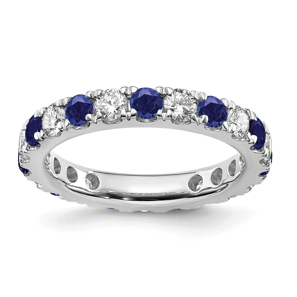 14kw 1ct Lab Grown Diamond VS/SI+ G+ & Cr Sapphire Size 4.5 Eternity Band