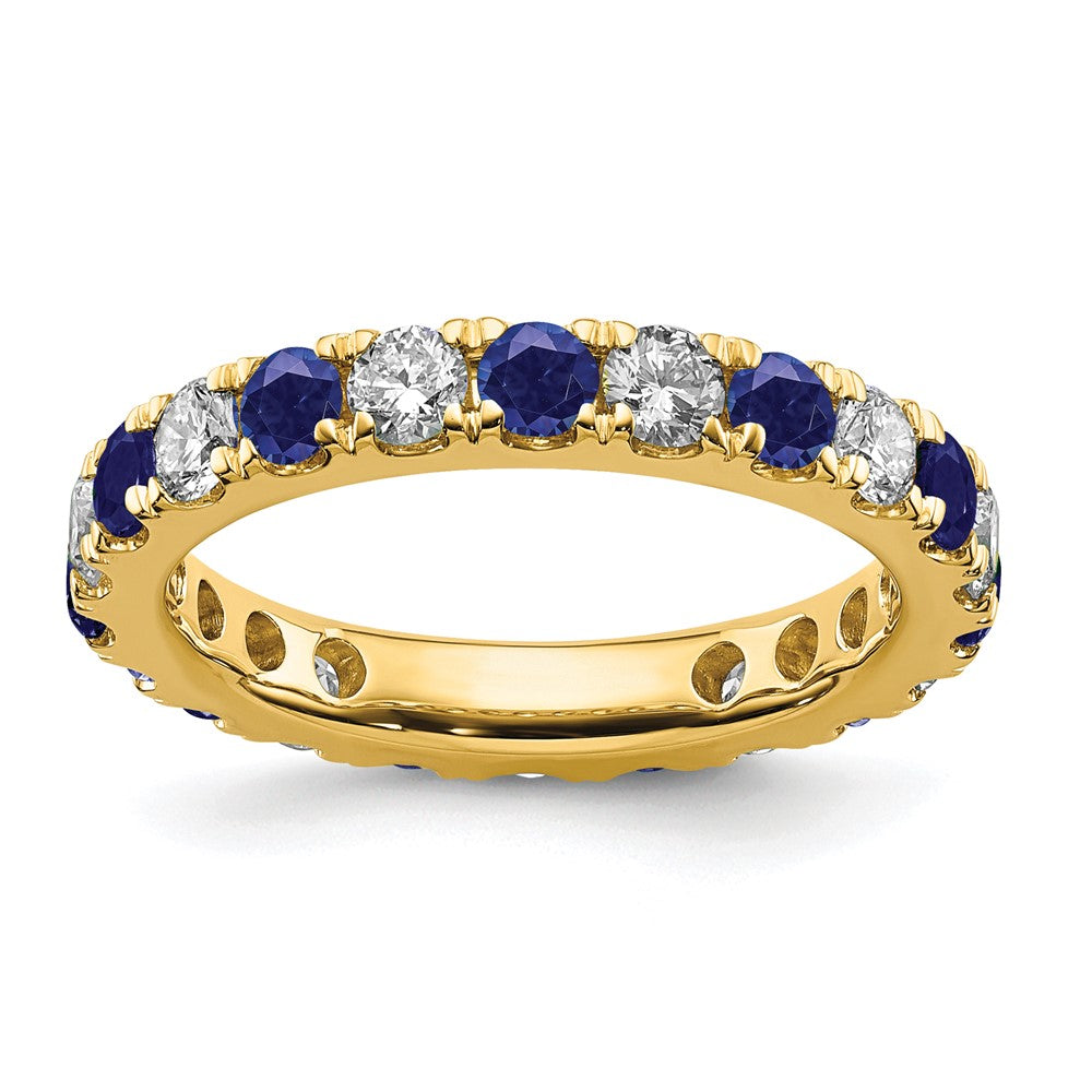 14k 1ct Lab Grown Diamond VS/SI+ G+ & Cr Sapphire Size 4.5 Eternity Band