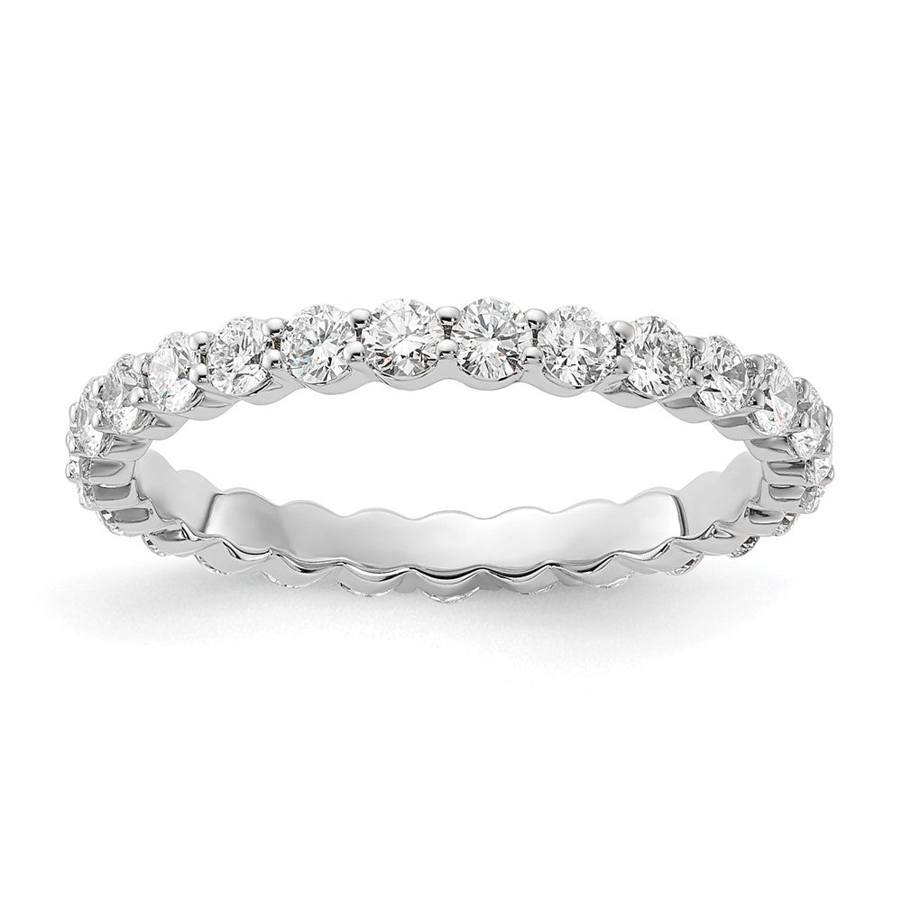 14k White Gold 1ct Lab Grown Diamond VS+ F+ Round Comp Eternity Band