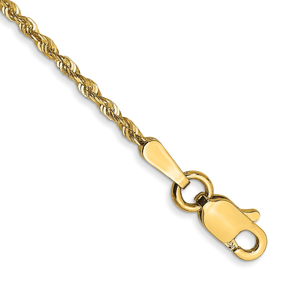 14k 1.5mm Ultra D/C Lightweight Rope Chain Anklet