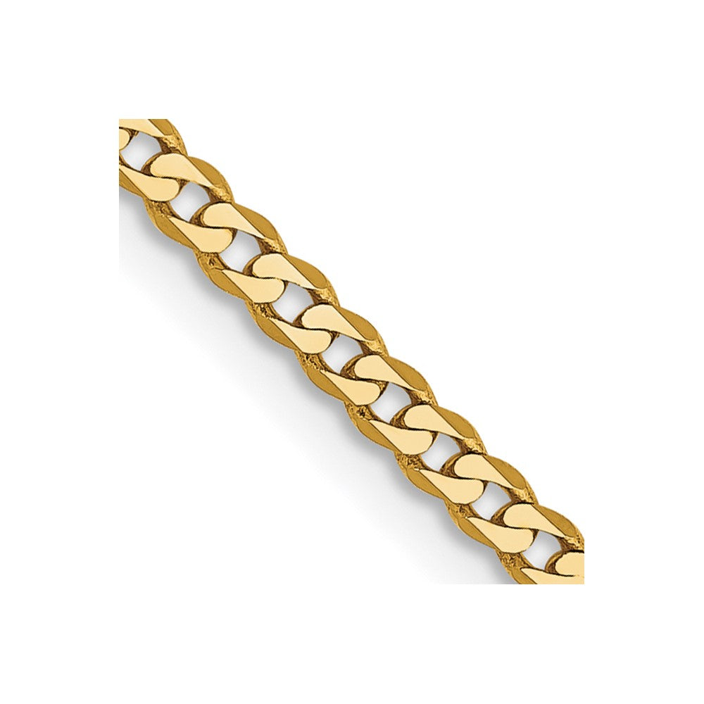 14k 2.2mm Flat Beveled Curb Chain Anklet