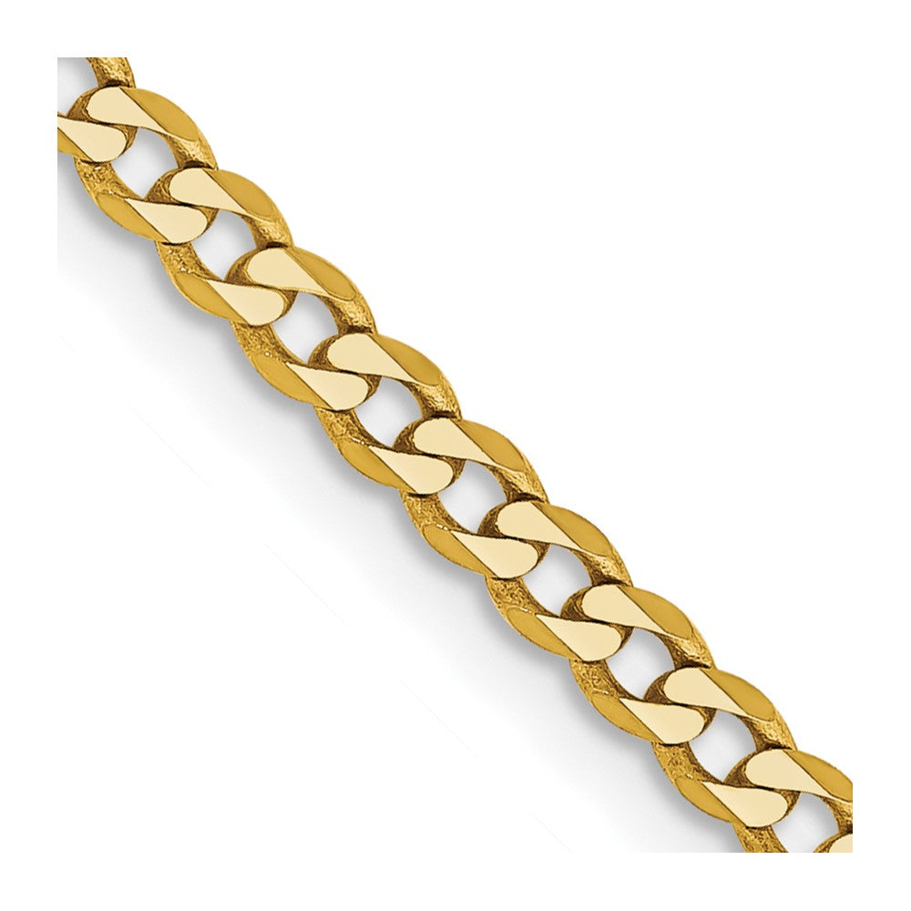 14k 2.3mm Flat Beveled Curb Chain Anklet