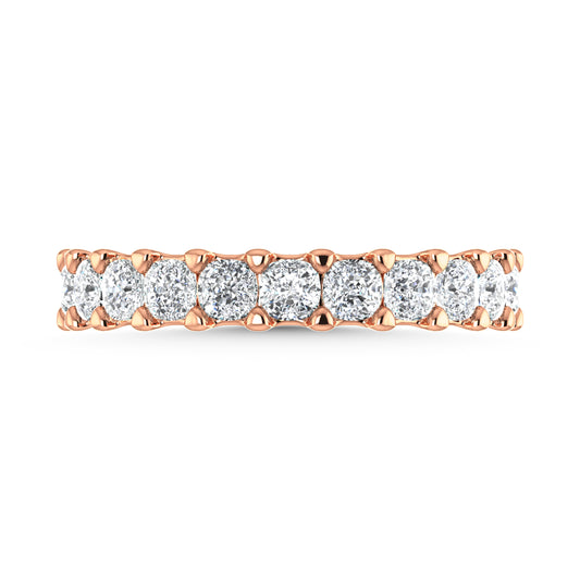 18K Rose Gold 8 1/2 CT Tw. Cushion Shape Lab Grown Diamond Full Eternity Band