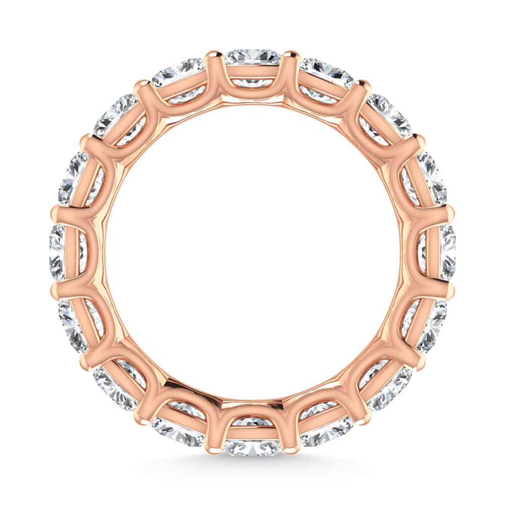 14K Rose Gold 8 1/2 CT Tw. Cushion Shape Lab Grown Diamond Full Eternity Band