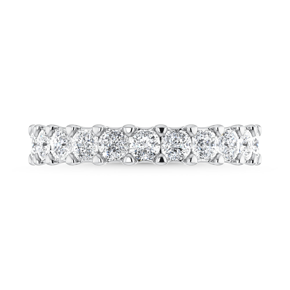 18K White Gold 3 1/6 CT Tw. Cushion Shape Lab Grown Diamond Full Eternity Band