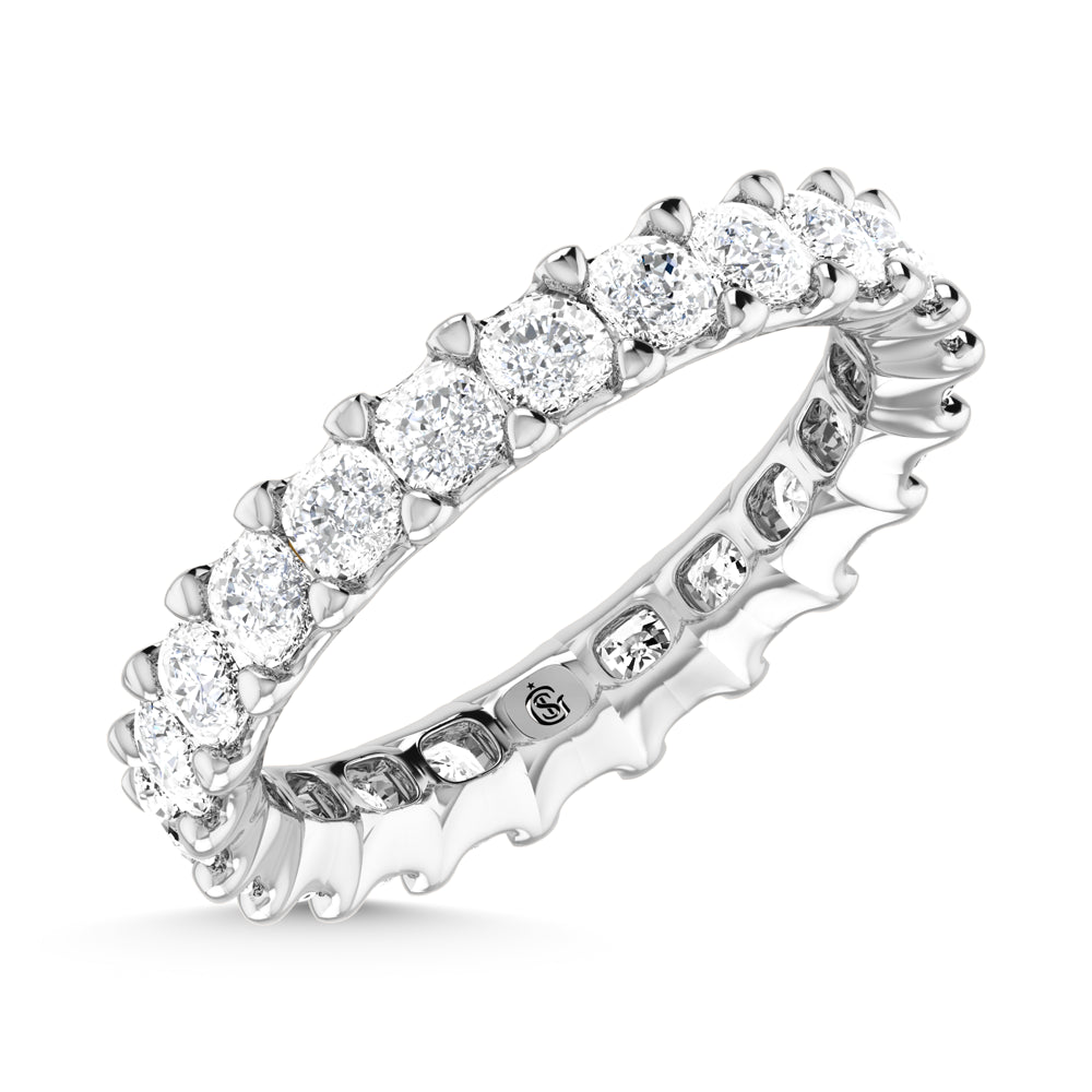 18K White Gold 4 CT Cushion Shape Lab Grown Diamond Full Eternity Band