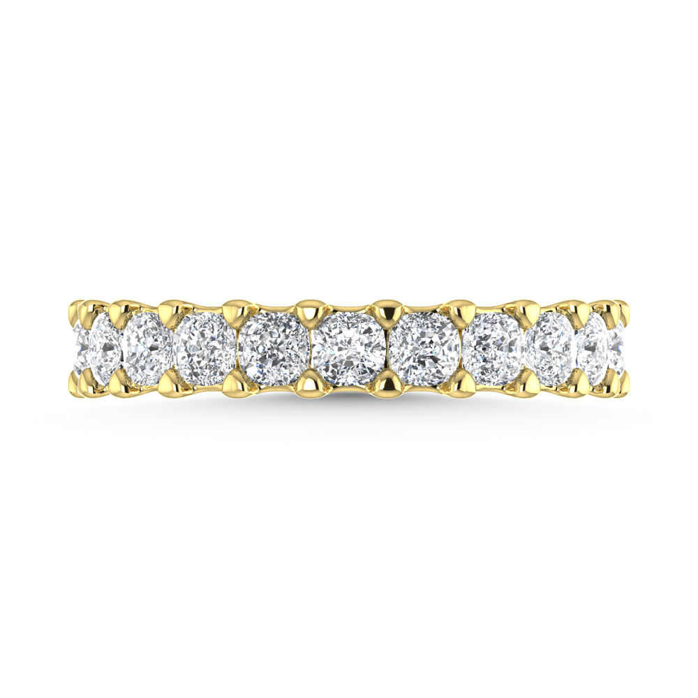 18K Yellow Gold 5 3/4 CT Tw. Cushion Shape Lab Grown Diamond Full Eternity Band