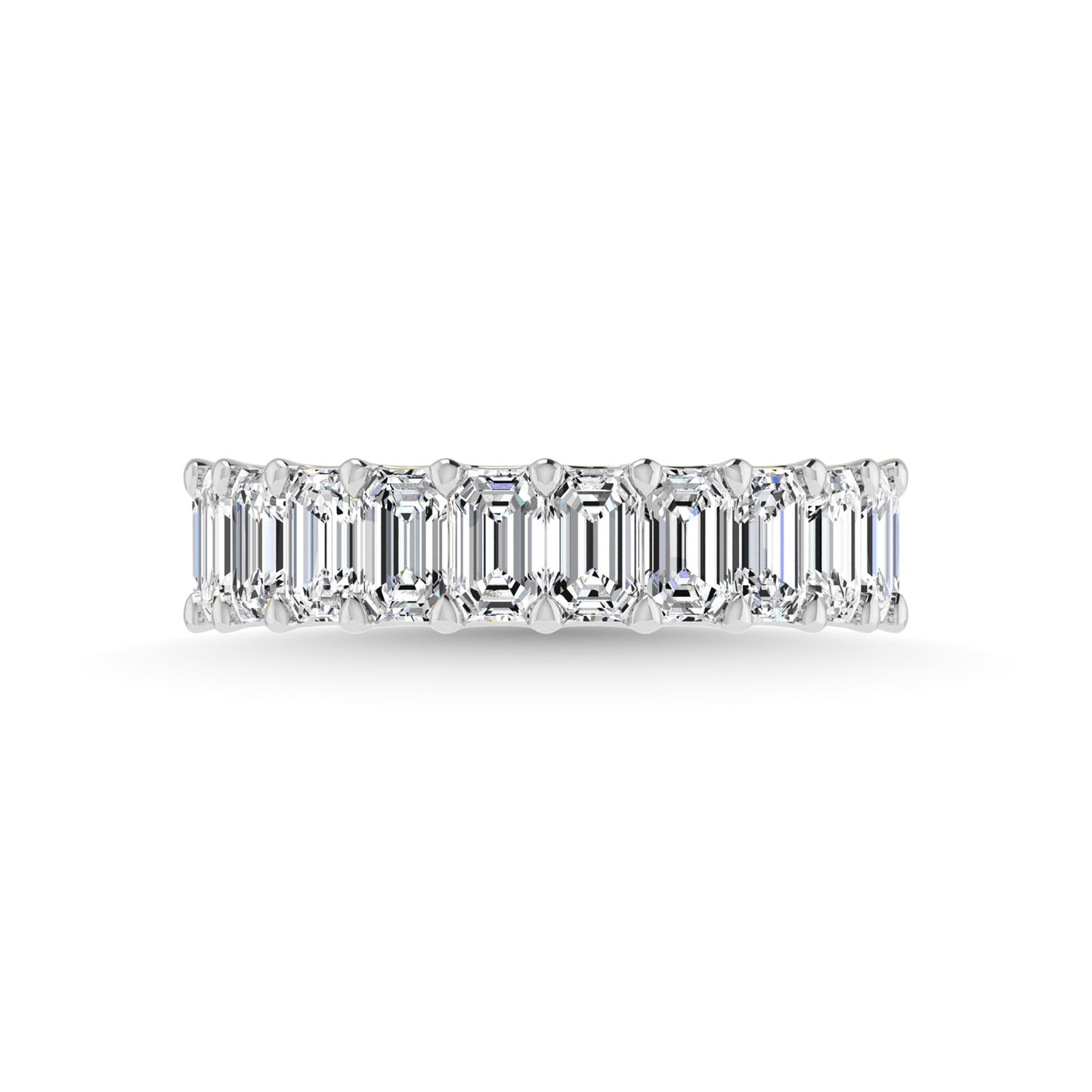 950 Platinum  2 3/4 CT Tw. Emerald Shape Lab Grown Diamond Full Eternity Band