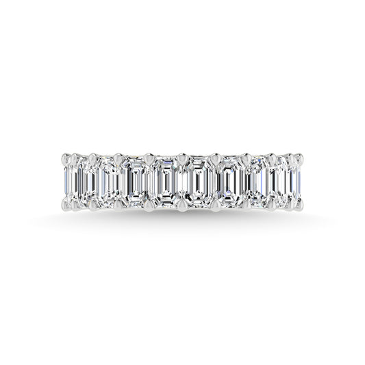 18K White Gold 6 3/8 CT Tw. Emerald Shape Lab Grown Diamond Full Eternity Band