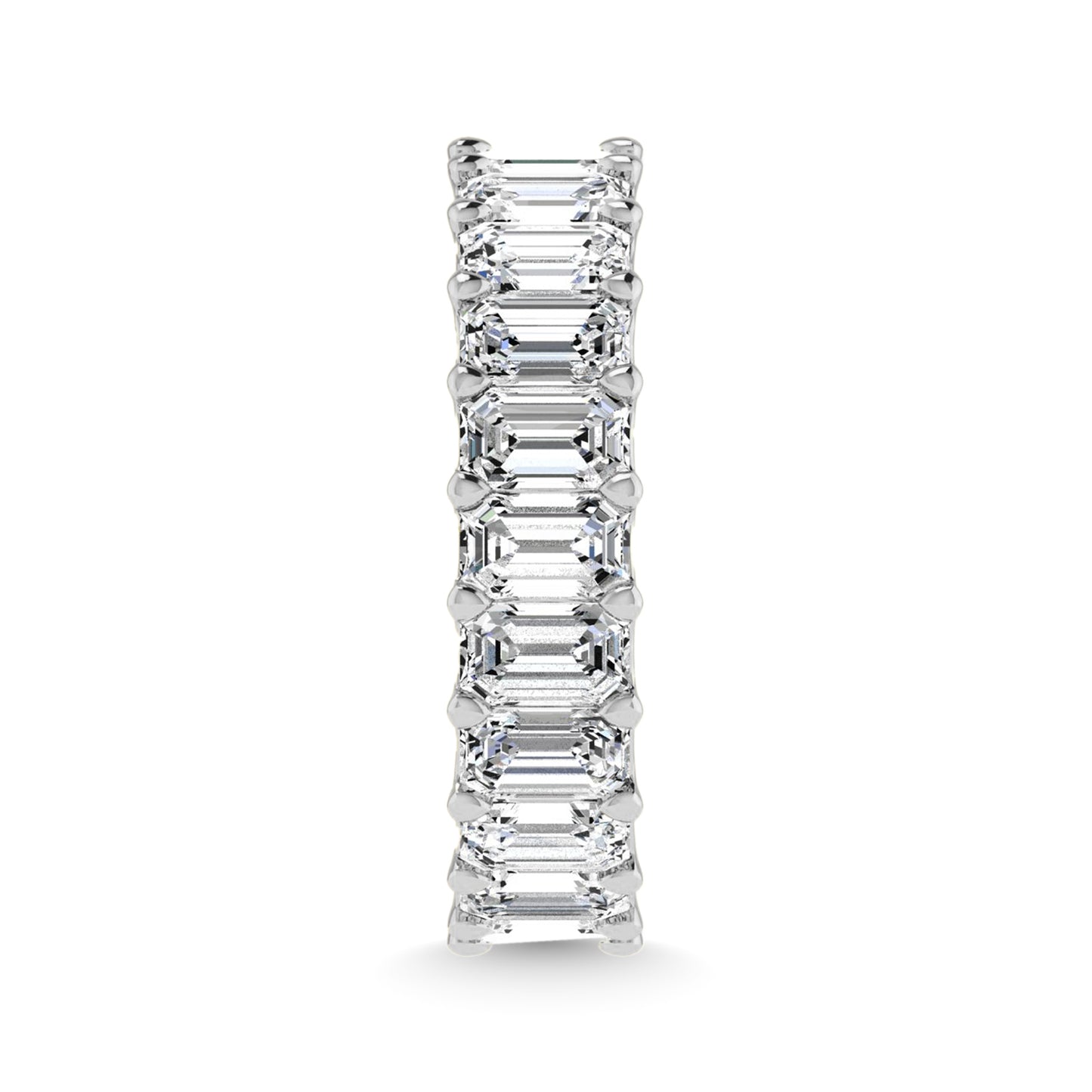 950 Platinum  5 1/2 CT Tw. Emerald Shape Lab Grown Diamond Full Eternity Band