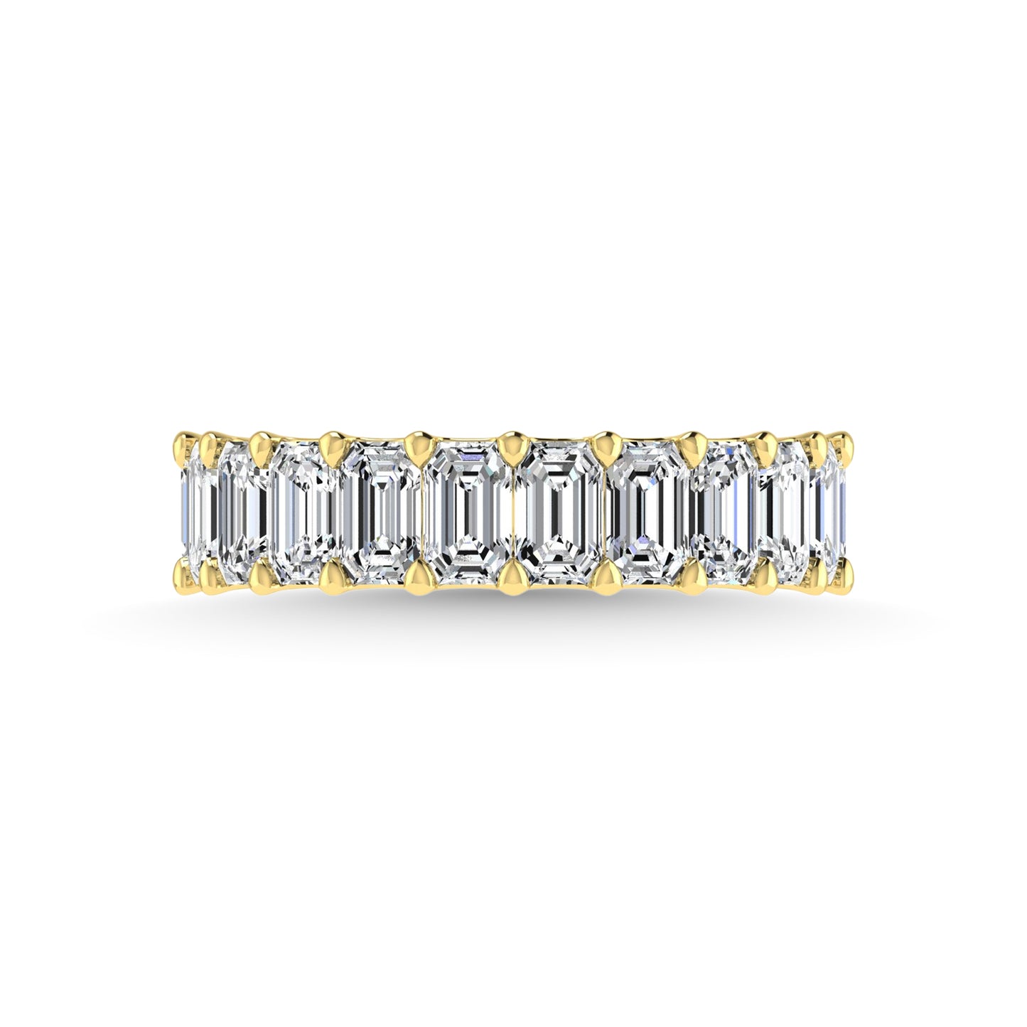 18K Yellow Gold 5 1/2 CT Tw. Emerald Shape Lab Grown Diamond Full Eternity Band