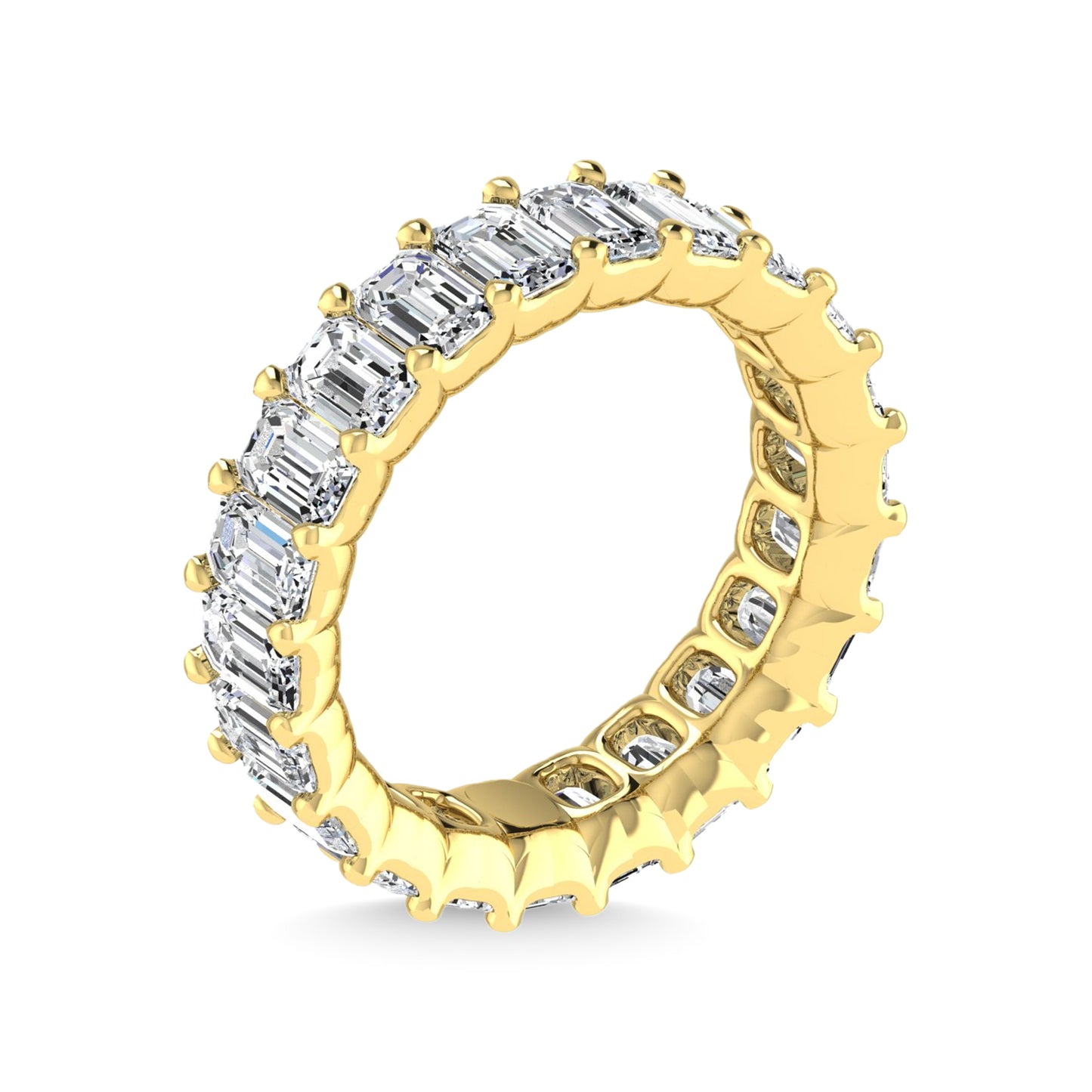 18K Yellow Gold 4 5/8 CT Tw. Emerald Shape Lab Grown Diamond Full Eternity Band