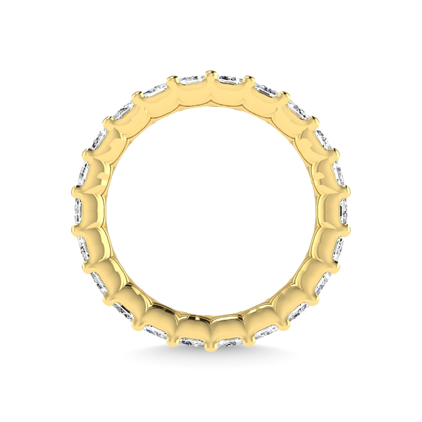 18K Yellow Gold 6 3/8 CT Tw. Emerald Shape Lab Grown Diamond Full Eternity Band