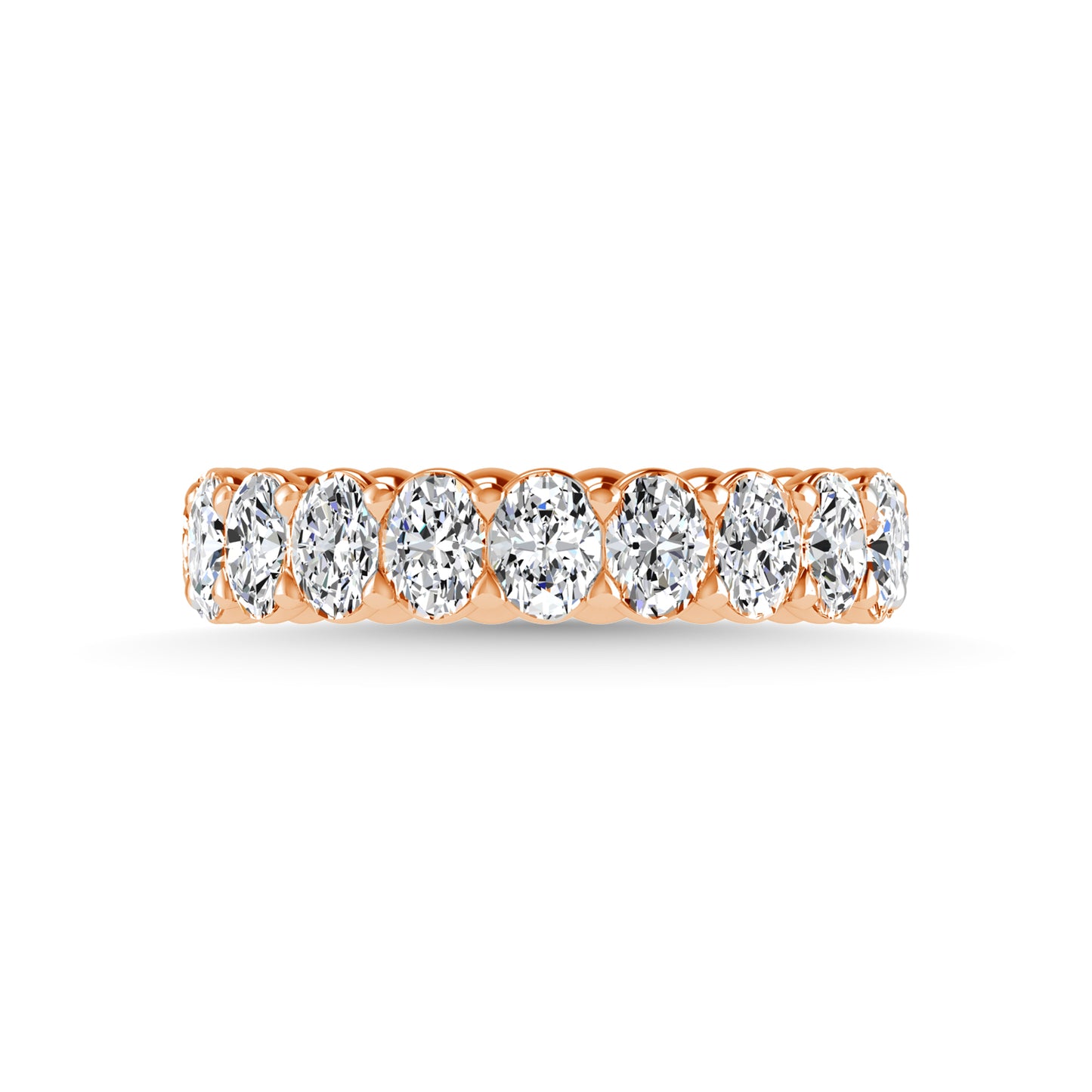 14K Rose Gold 5 1/6 CT Tw. Oval Shape Lab Grown Diamond Full Eternity Band