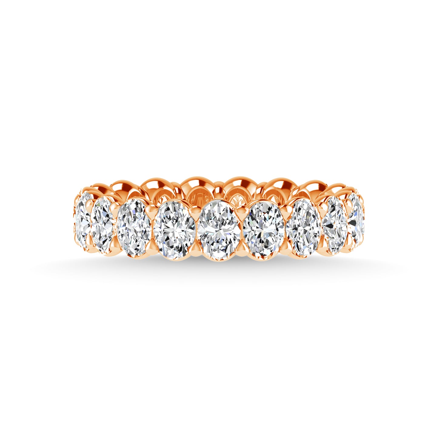 14K Rose Gold 4 3/4 CT Tw. Oval Shape Lab Grown Diamond Full Eternity Band