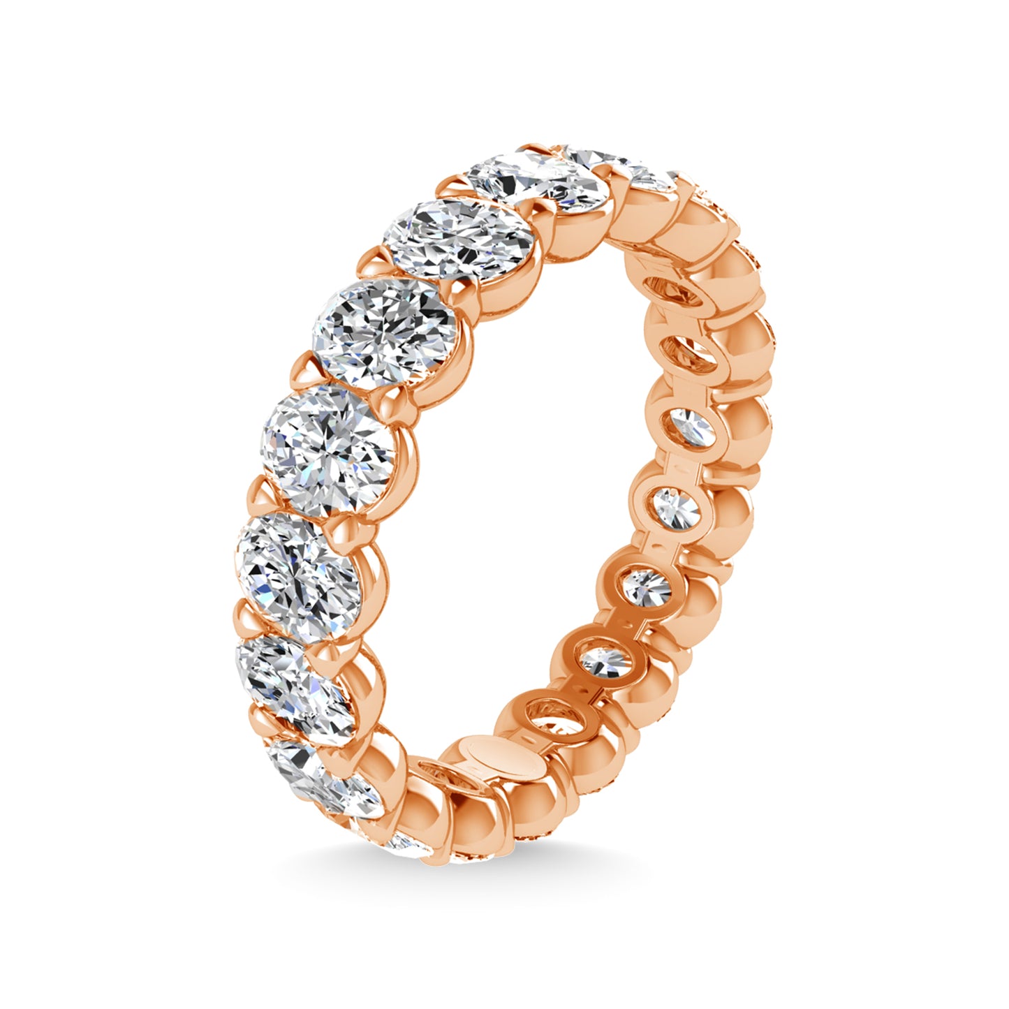 18K Rose Gold 4 3/4 CT Tw. Oval Shape Lab Grown Diamond Full Eternity Band