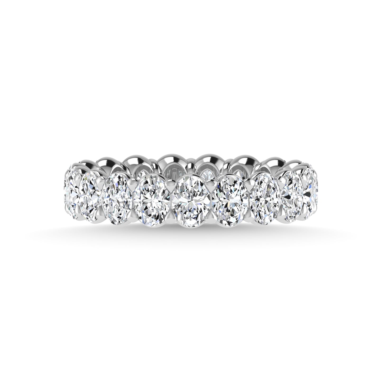 950 Platinum  2 1/2 CT Tw. Oval Shape Lab Grown Diamond Full Eternity Band