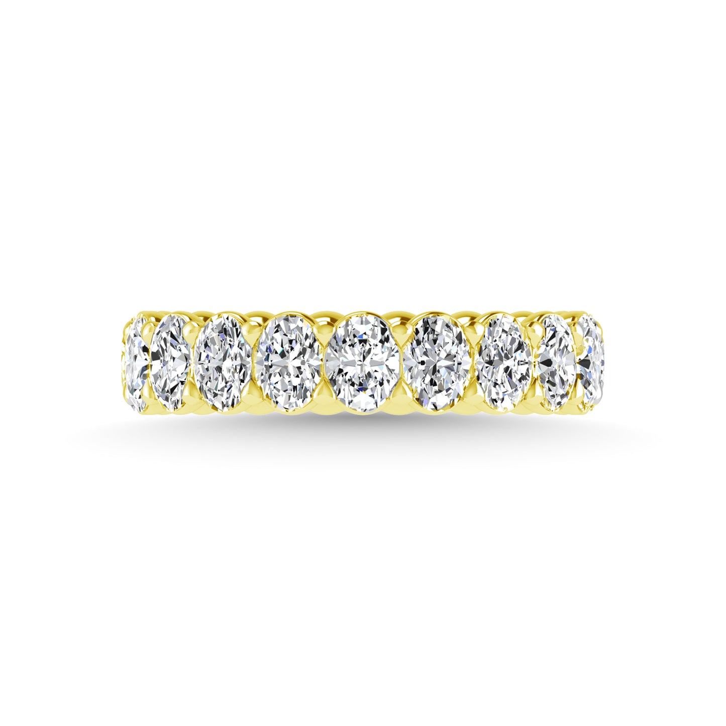 14K Yellow Gold 3 3/4 CT Tw. Oval Shape Lab Grown Diamond Full Eternity Band