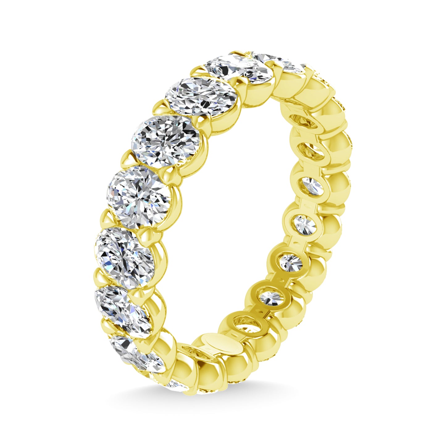 18K Yellow Gold 5 1/6 CT Tw. Oval Shape Lab Grown Diamond Full Eternity Band
