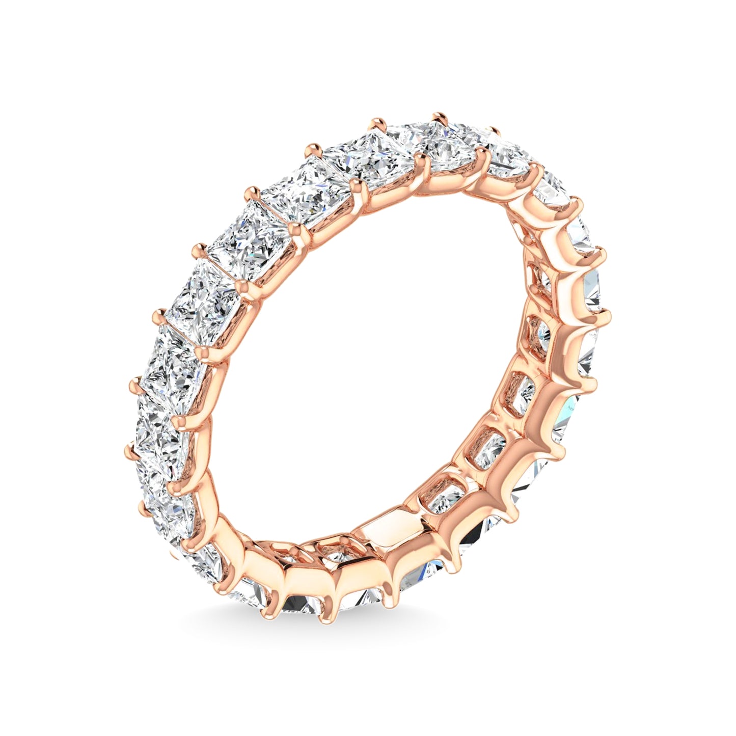 14K Rose Gold 2 3/8 CT Tw. Princess Shape Lab Grown Diamond Full Eternity Band