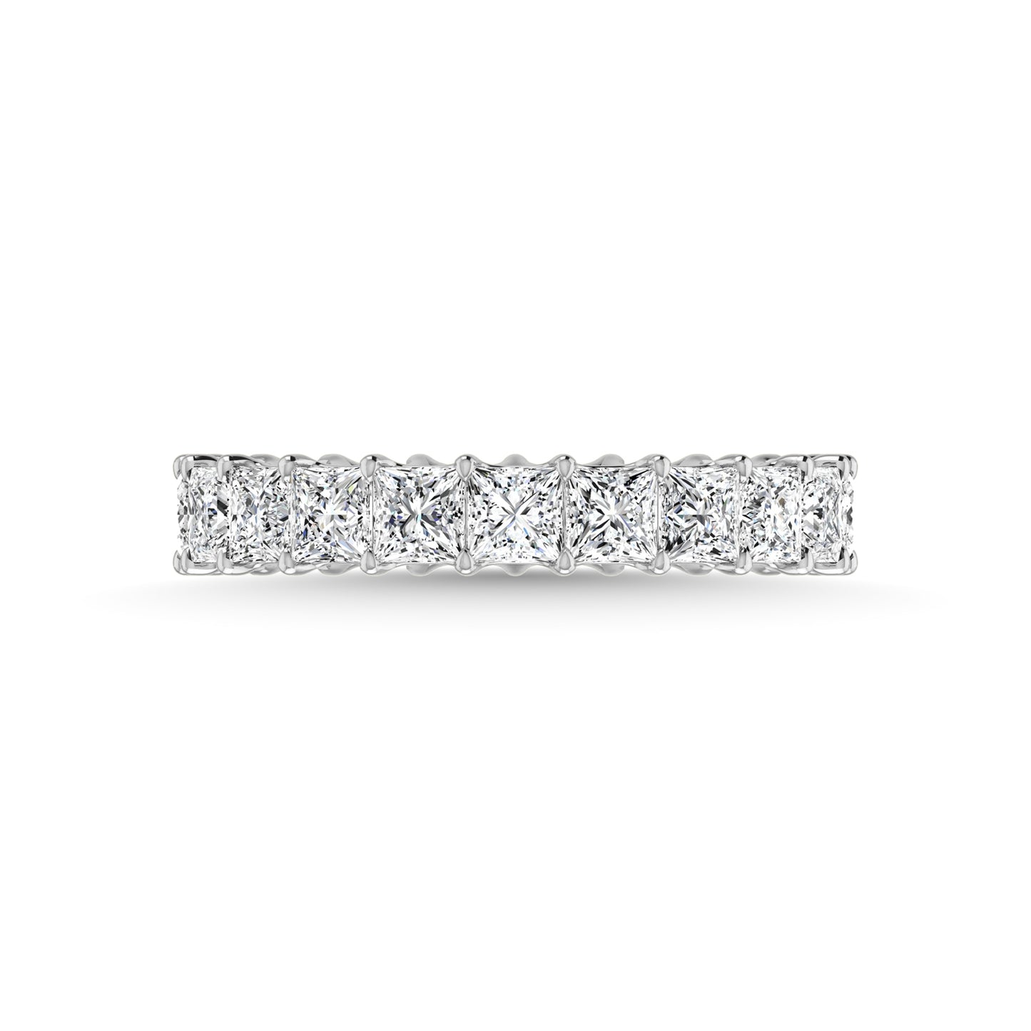 14K White Gold 5 3/4 CT Tw. Princess Shape Lab Grown Diamond Full Eternity Band