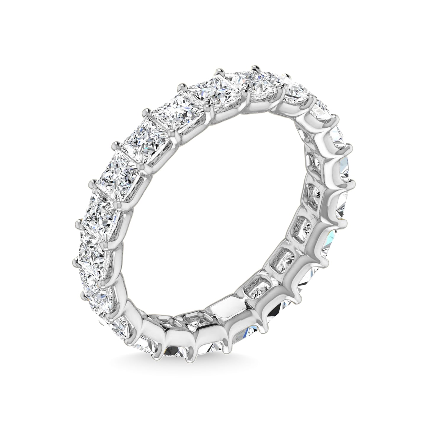 14K White Gold 2 3/8 CT Tw. Princess Shape Lab Grown Diamond Full Eternity Band