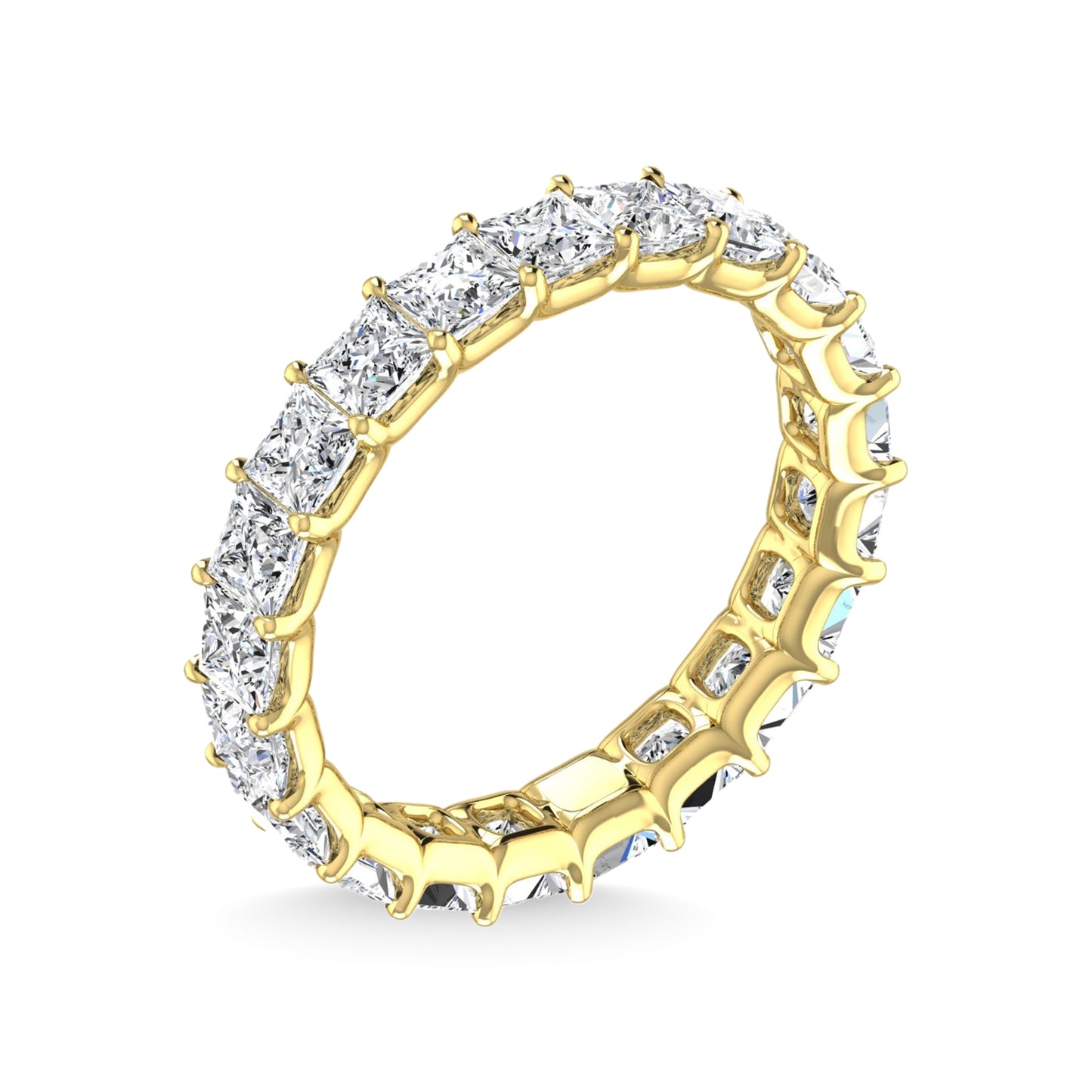 18K Yellow Gold 4 1/5 CT Tw. Princess Shape Lab Grown Diamond Full Eternity Band