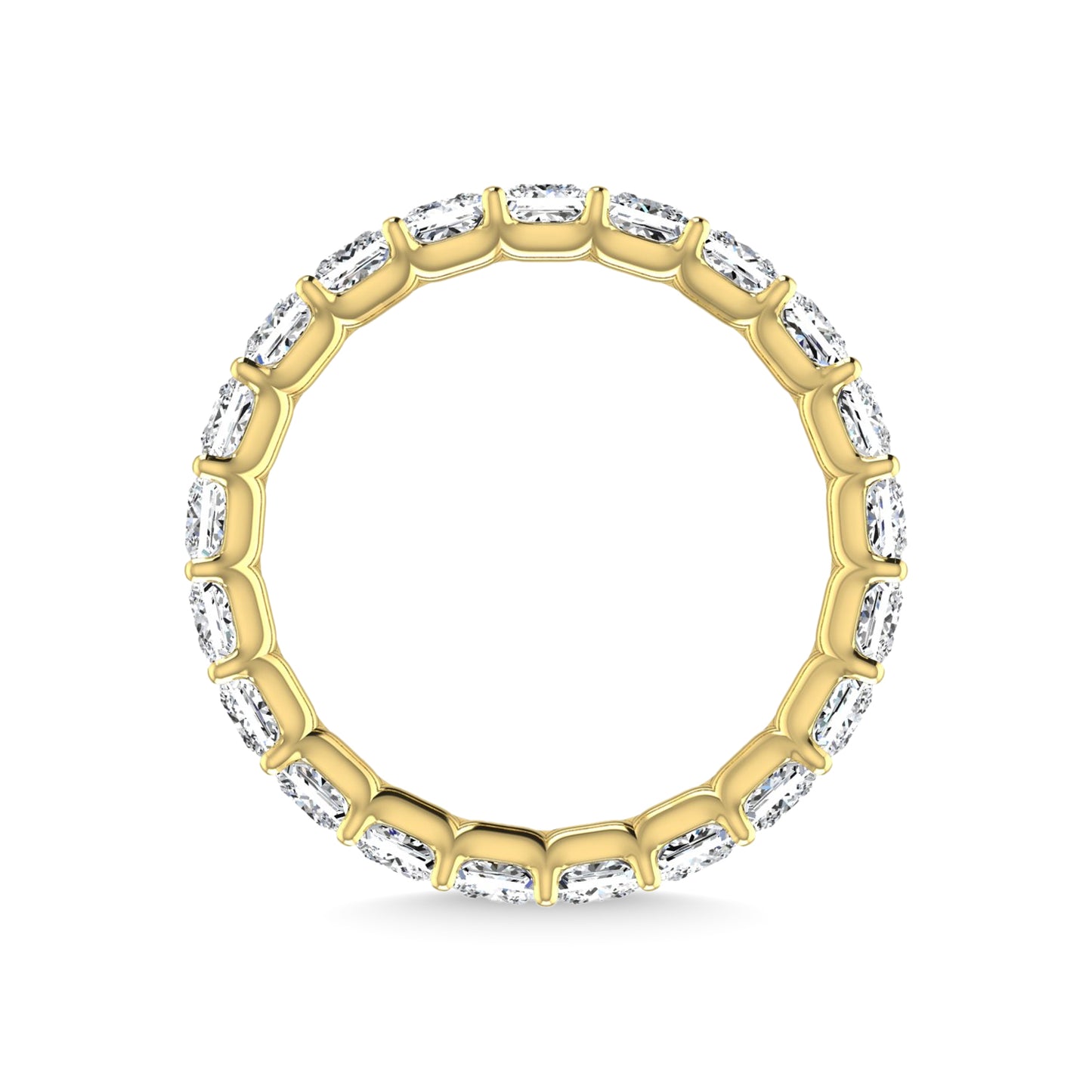 18K Yellow Gold 9 CT Tw. Princess Shape Lab Grown Diamond Full Eternity Band