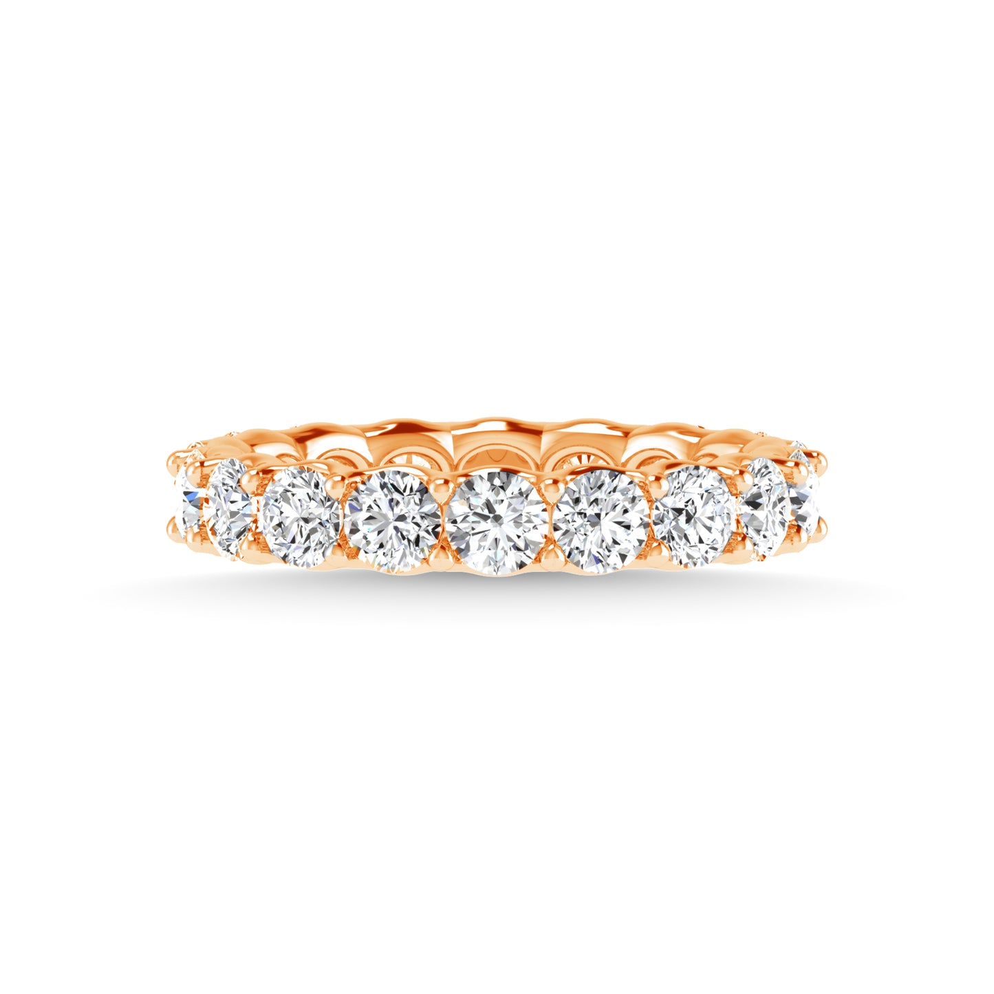 14K Rose Gold 2 1/10 CT Tw. Tw. Round Shape Lab Grown Diamond Full Eternity Band