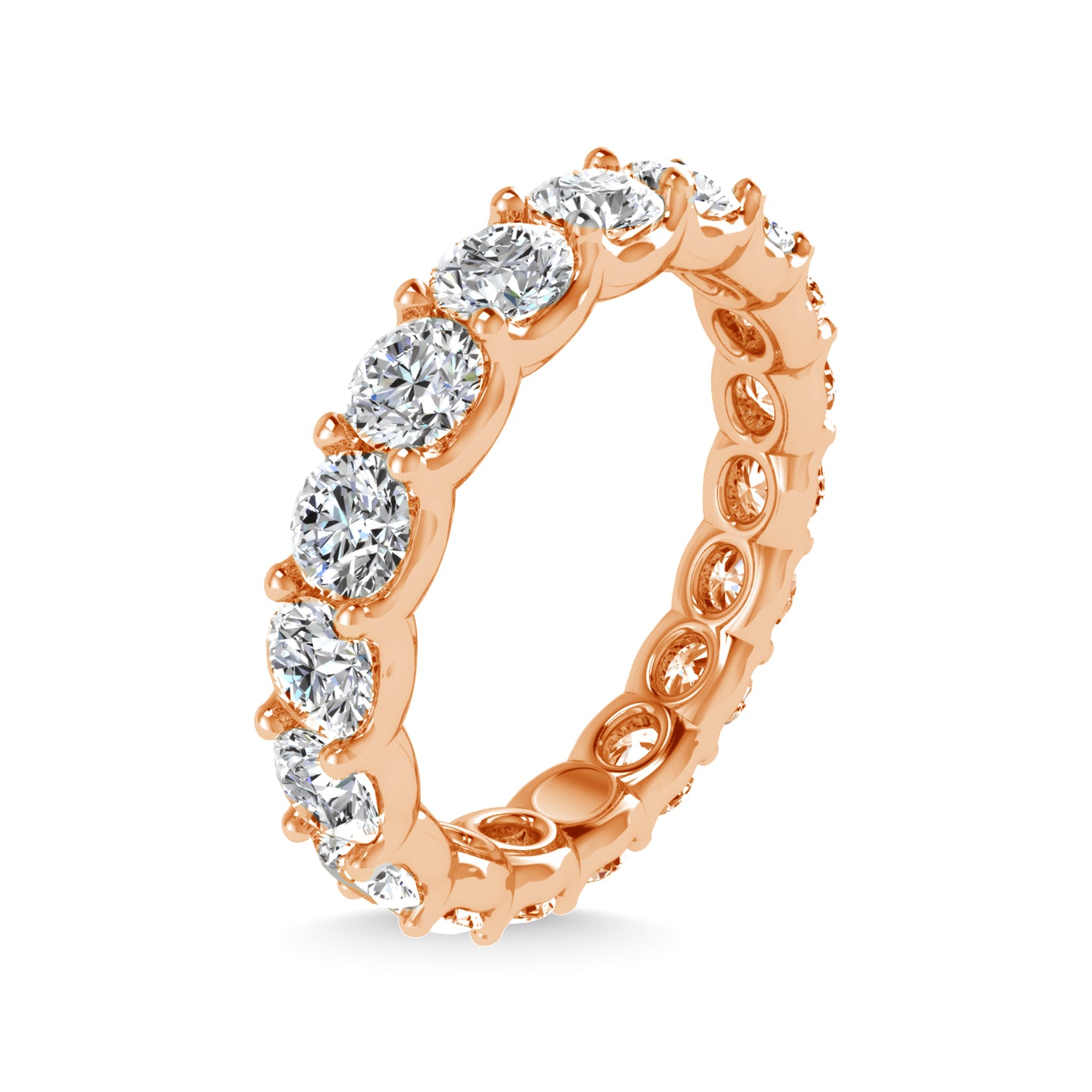 14K Rose Gold 7 3/8 CT Tw. Round Shape Lab Grown Diamond Full Eternity Band